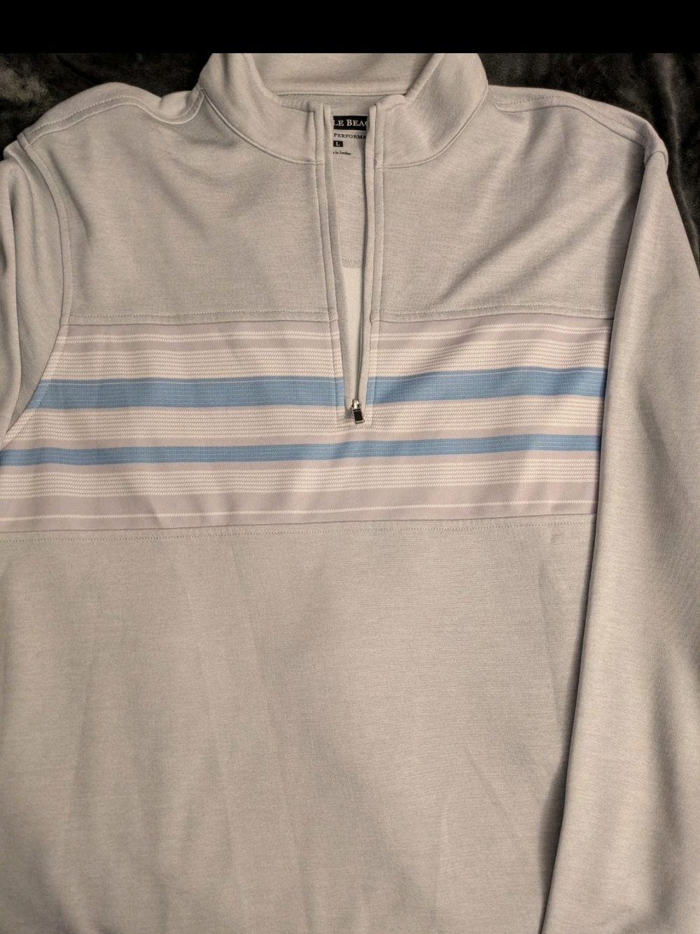 Pebble Beach Dry-Luxe Performance 1/4 zip pullover grey mens  large